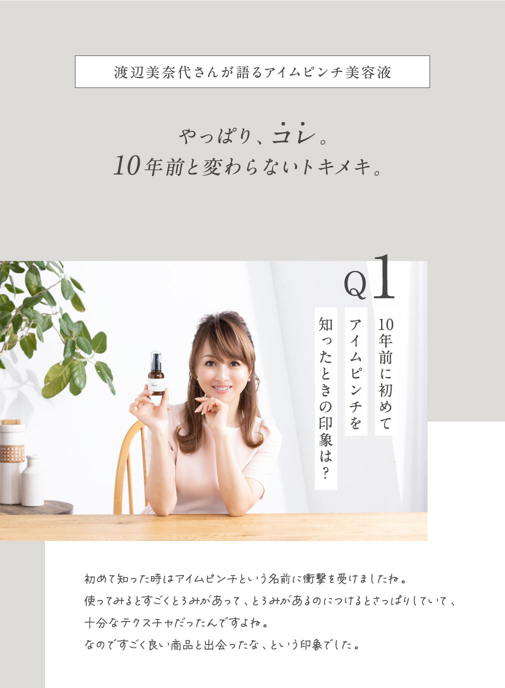 Q1 10年前に初めてアイムピンチを知ったときの印象は？