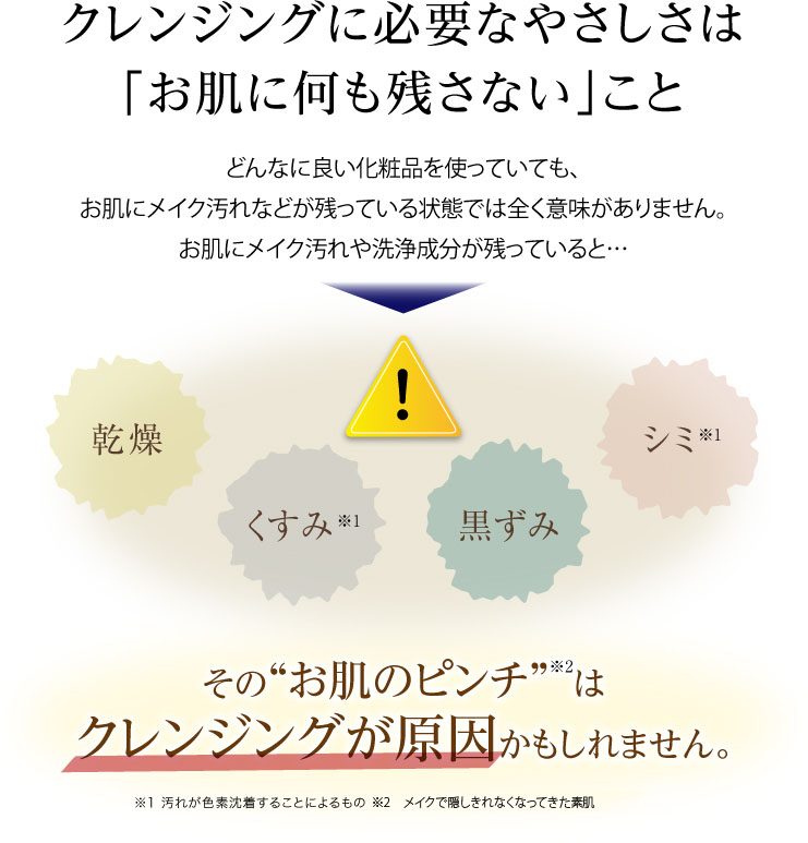 クレンジングに必要なやさしさは「お肌に何も残さない」こと