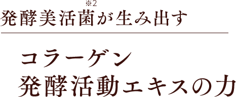 発酵美活菌が生み出す コラーゲン発酵活動エキスの力