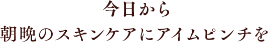 今日から朝晩のスキンケアにアイムピンチを