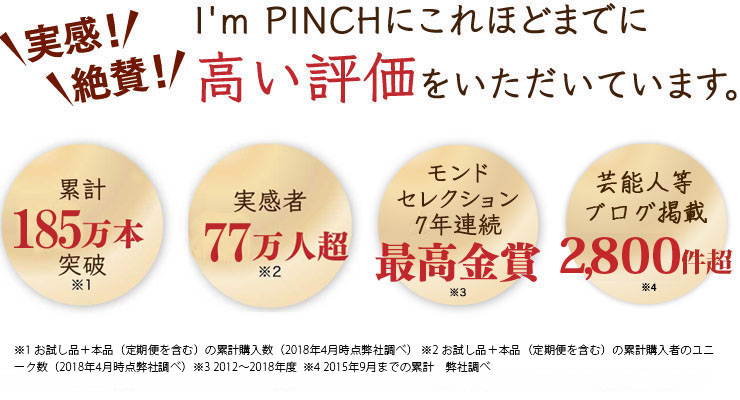 I'm PINCH（アイムピンチ）にこれほどまでに高い評価をいただいています。