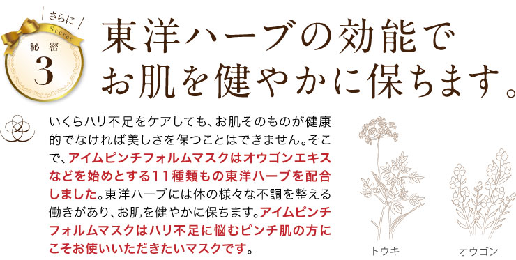 秘密3東洋ハーブの効能でお肌を健やかに保ちま