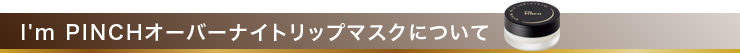 I'm PINCHオーバーナイトリップマスクについて