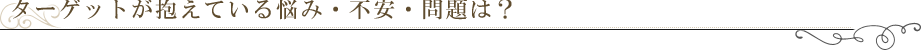 ターゲットが抱えている悩み・不安・問題は？