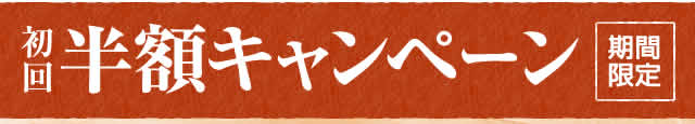 初回半額キャンペーン期間限定