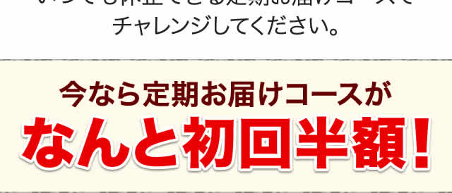 今なら定期お届けコースがなんと初回半額！