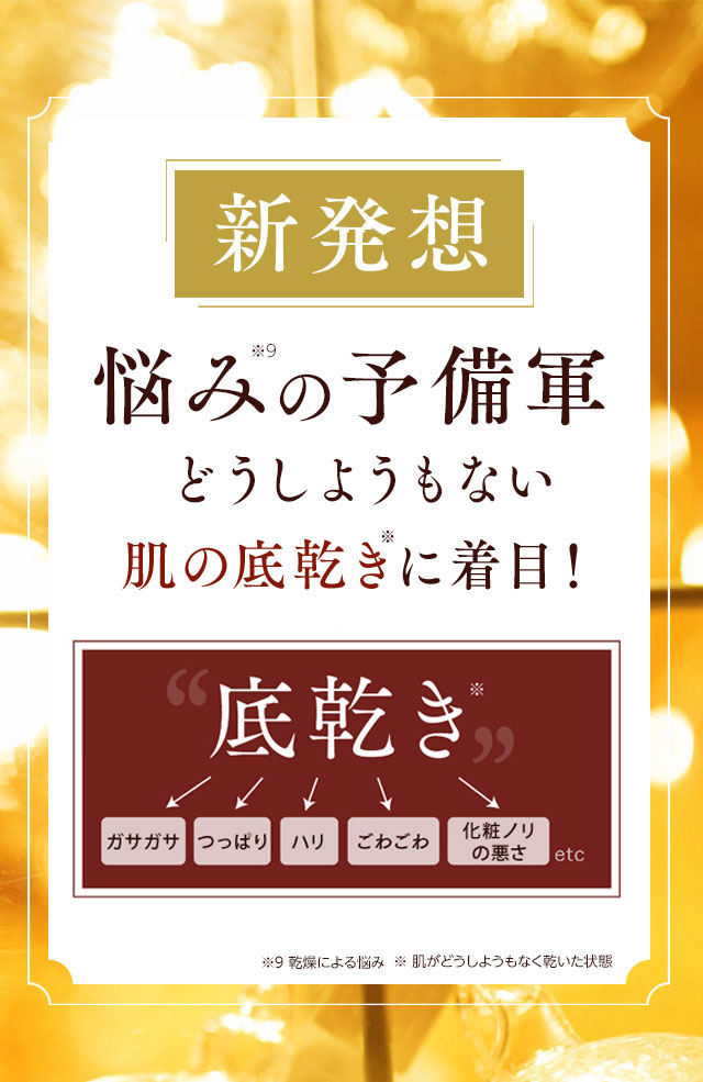 悩みの予備軍 どうしようもない肌の底乾きに着目